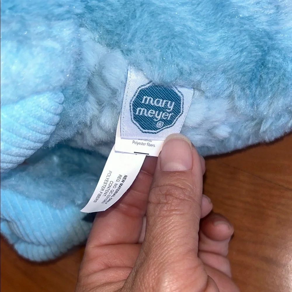 Blue Plush Stuffed Animal with Quilted Texture